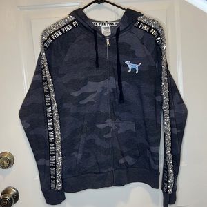 Victoria Secret PINK zip up hooded jacket L